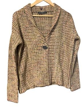 Peruvian Connection Alpaca Blend Sweater Size S Collar Button